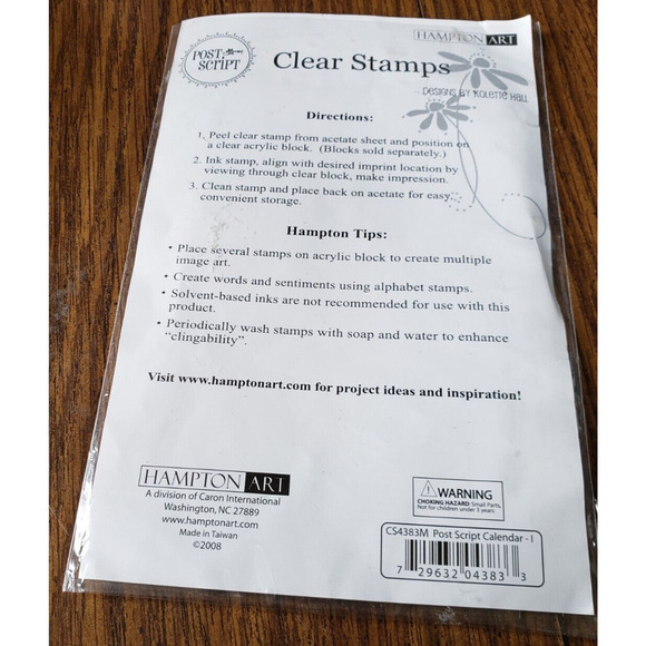 Hampton Art Post Script Month and Date Calendar Clear Stamps - Picture 2 of 5